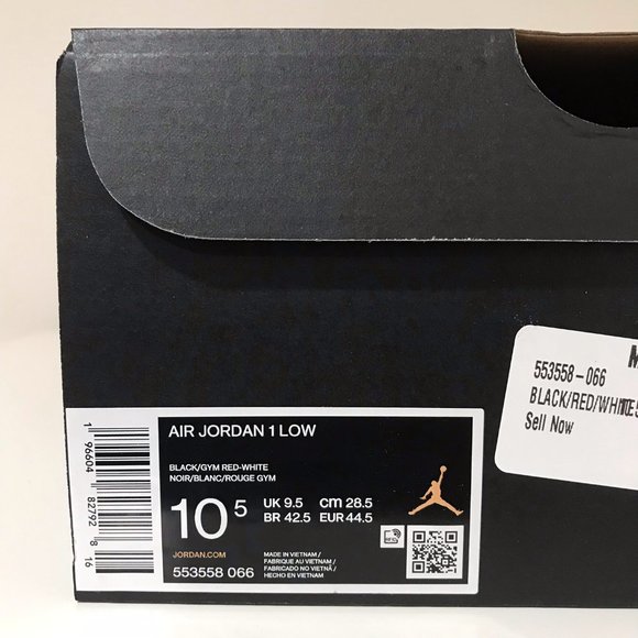 Nike Air Jordan 1 Low Alternate Bred Toe 553558-066 Size 10.5 Mens - Picture 12 of 16